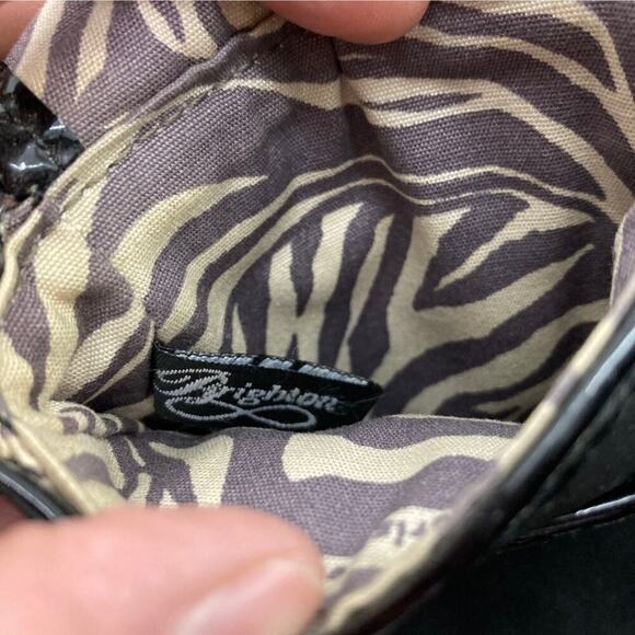 BRIGHTON MINI BLACK NYLON CROSSBODY POUCH WITH METAL STUDS - Picture 5 of 6